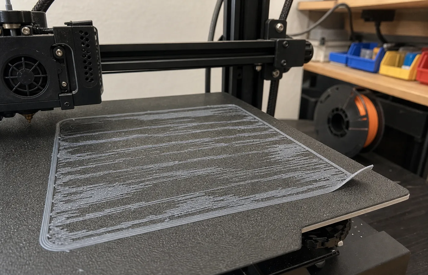 3D print first layer problems with poor adhesion and patchy lines