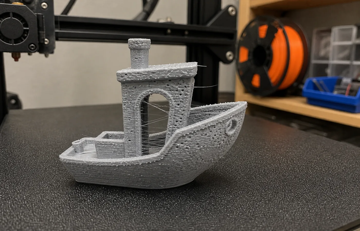 Rough 3D print surface caused by wet filament